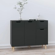 vidaXL Aparador 90x30x72 cm derivados de madeira preto brilhante