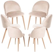 Pack 6 Cadeiras Vint Veludo - Beige