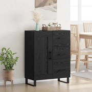 vidaXL Buffet com gaveta Carvalho Preto 69,5 x 34 x 90 cm