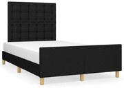 vidaXL Estrutura de cama sem colchão preto 120x190 cm tecido