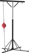 SPORTNOW Suporte para saco de pancadas, ajustável em altura, com speedball, estrutura metálica, 160L x 145B x 175-220H cm, preto | Aosom Portugal