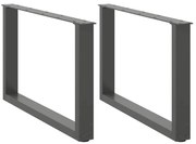vidaXL Pés para mesa de centro em forma de U, 2 peças, antracite, 60x (42-43) cm, aço