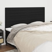 Cabeceira de cama 4 pcs tecido 100x5x78/88 cm preto