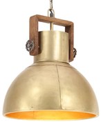 vidaXL Candeeiro suspenso industrial redondo 25 W 40 cm E27 bronze
