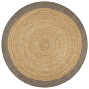 vidaXL Tapete artesanal em juta com rebordo cinzento 150 cm