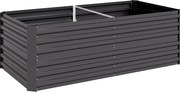 Outsunny Canteiro de jardim retangular com tubos de reforço em aço galvanizado 180 x 90 x 59 cm | Aosom Portugal
