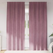 vidaXL Cortinas opacas 2 pcs Rosa Escuro 140 x 225 cm Veludo