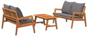 vidaXL Conjunto bistro 3 pcs Castanho Madeira Sólida de Acácia
