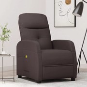 vidaXL Poltrona de massagens tecido castanho-escuro