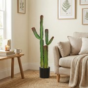 Planta artificial de interior com 111 cm, cacto artificial em vaso, para casa, escritório, sala de estar, quarto, verde