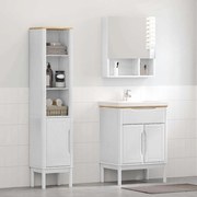 vidaXL Conjunto de Móveis para Banheiro com porta FLORO 2 pcs Branco
