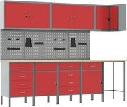 vidaXL Conjunto de Armários de Trabalho Manual 12 pcs Preto e Cinza