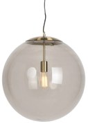 Candeeiro de suspensão moderno latão com vidro fumê 50 cm - Ball Moderno,Retro