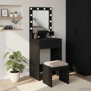 vidaXL Mesa de vestir com prateleira Carvalho Preto 50 x 41 x 135 cm