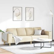 vidaXL Sofá de Sala de Estar Creme 250 x 77 x 76 cm Poliéster