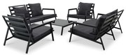 vidaXL 5 pcs conjunto lounge jardim + almofadões alumínio cinza-escuro