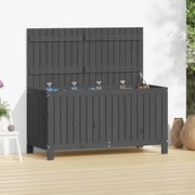 vidaXL Caixa de arrumação jardim 121x55x64 cm pinho maciço cinzento