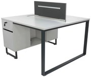 Secretária 2 Postos de Trabalho c/ Gavetas Corvus Qualita - Riva
