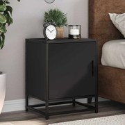 vidaXL Mesa de cabeceira 40x31x50cm derivados de madeira preto e metal