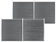 vidaXL Painel de vedação para jardim 699x186 cm WPC cinzento