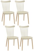 Conjunto de 4 Cadeiras Estilo Nórdico Cadeiras de Cozinha com Encosto