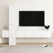 5 pcs conjunto de móveis de TV derivados de madeira branco