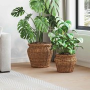 vidaXL Cesta de Plantador 2 pcs Castanho Rattan Lacak