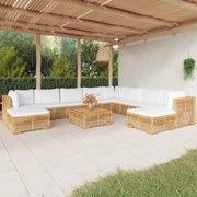 vidaXL 11 pcs conjunto lounge jardim c/ almofadões madeira teca maciça