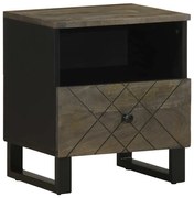 vidaXL Mesa de cabeceira 40x33x46 cm madeira de mangueira maciça preto
