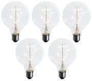 Conjunto de 5 Lâmpada LED Filamento Espiral E27 Dimerizável G95 4W 270lm 2700K