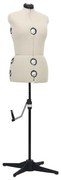 vidaXL Manequim feminino ajustável tamanho M 40-46 cor creme