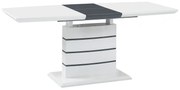 Mesa Jantar CHAMBERY, extensível, lacada branca, 140 ~ 180 x 80 cms