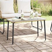 vidaXL Mesa de Jardim Natural 80 x 40 x 45.5 cm Rattan Sintético