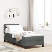 Cama Box com Colchão Cinza Escuro 80x200 cm Tecido