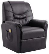 vidaXL Cadeira de massagens reclinável couro artificial cinzento