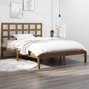 vidaXL Estrutura de cama 200x200 cm madeira maciça castanho mel