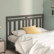 vidaXL Cabeceira de cama 126x4x100 cm pinho maciço cinzento