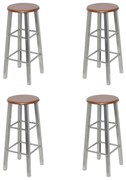 Bancos de bar 4 pcs MDF prateado e castanho