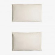 Conjunto De 2 Fronhas Em Linho Sorana 160g/m² Branco & 50 X 75 Cm - Sklum