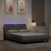 vidaXL Estrutura de cama com LED sem colchão 120x200 cm tecido