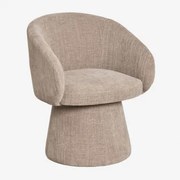 Cadeira De Jantar Giratória Estofada Flavian Com Braços Tecido Toupeira - Sklum