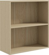 HOMCOM Estante 2 Prateleiras com Prateleira Ajustável 60x24x63 cm Efeito Madeira Natural | Aosom Portugal