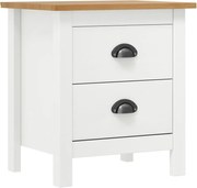vidaXL Mesa de cabeceira Hill 46x35x49,5 cm pinho maciço branco