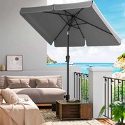 Guarda-sol de varanda, jardim retangular 200 x 150 cm com inclinação Cinzento