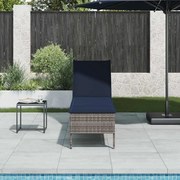 vidaXL Espreguiçadeira com almofadão 55x200x44cm vime PE cinzento
