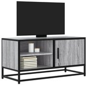 vidaXL Móvel p/ TV 80x34,5x40 cm deriv. madeira/metal cinzento sonoma