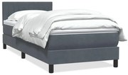 Cama com molas/colchão cinza-escuro 80x210 cm veludo