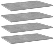 Prateleiras para estante 4 pcs 60x40x1,5cm contraplacado cinza