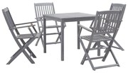 vidaXL 5 pcs conjunto de jantar jardim madeira acácia maciça cinzento
