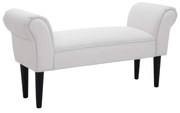 HOMCOM Banco Pé Cama Braços Curvados Estofado Pés Madeira 130kg 102x31x51cm Branco | Aosom Portugal